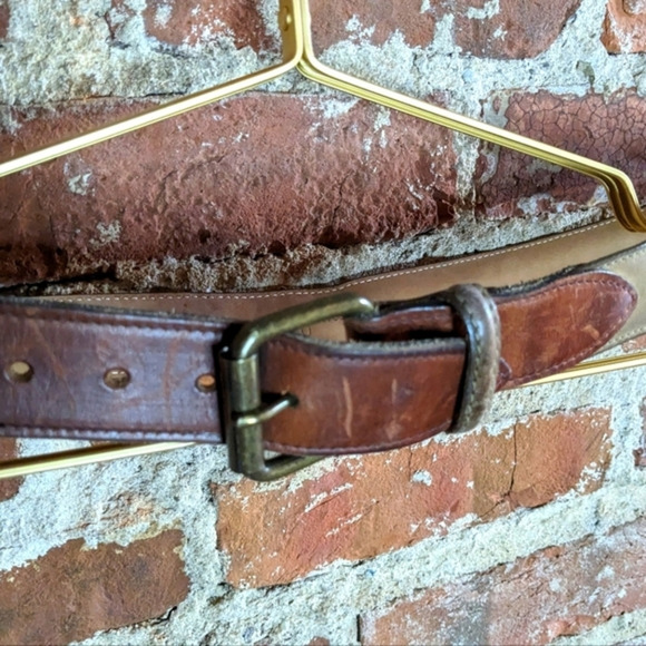 Jamie Size 32 Brown & Tan Leather Belt - Picture 1 of 4